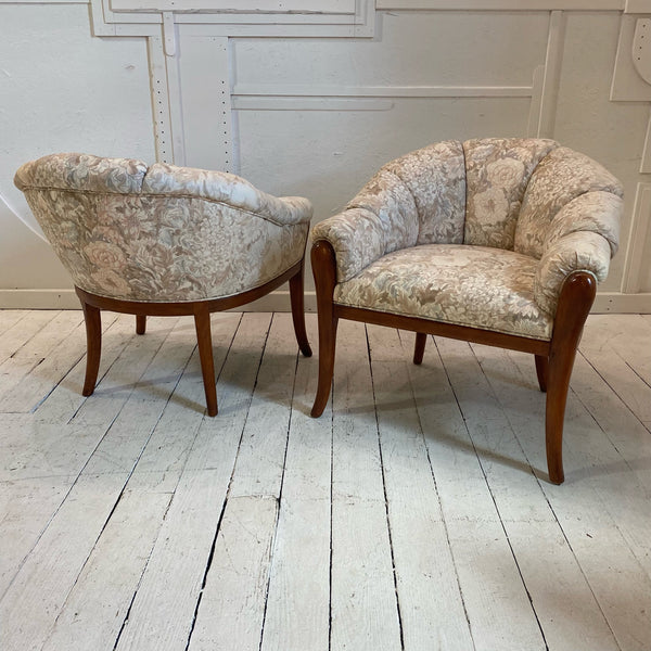 Pair of Channel Back Arm Chairs