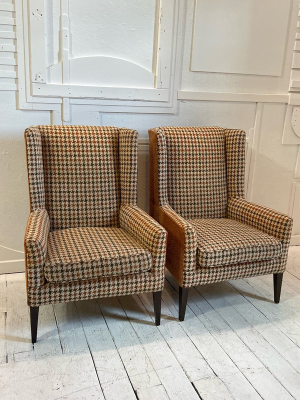 Pair of Tall Back Club Chairs