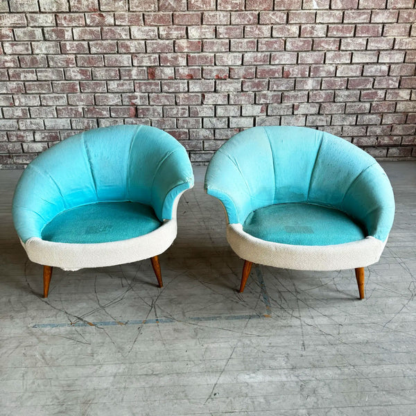 Pair of Asymmetrical Hollywood Regency Chairs