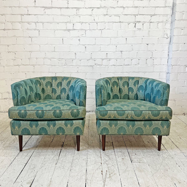 Petite Pair of Barrel Back Chairs