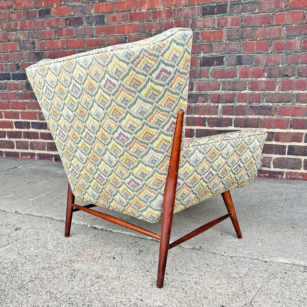 Mid-Century Wingback & Ottoman