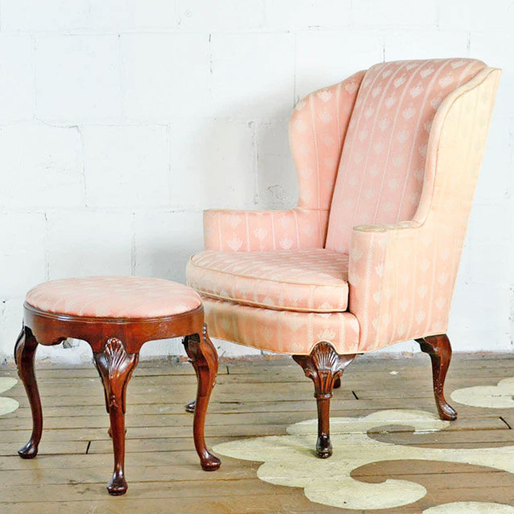 Wingback Armchair & Ottoman