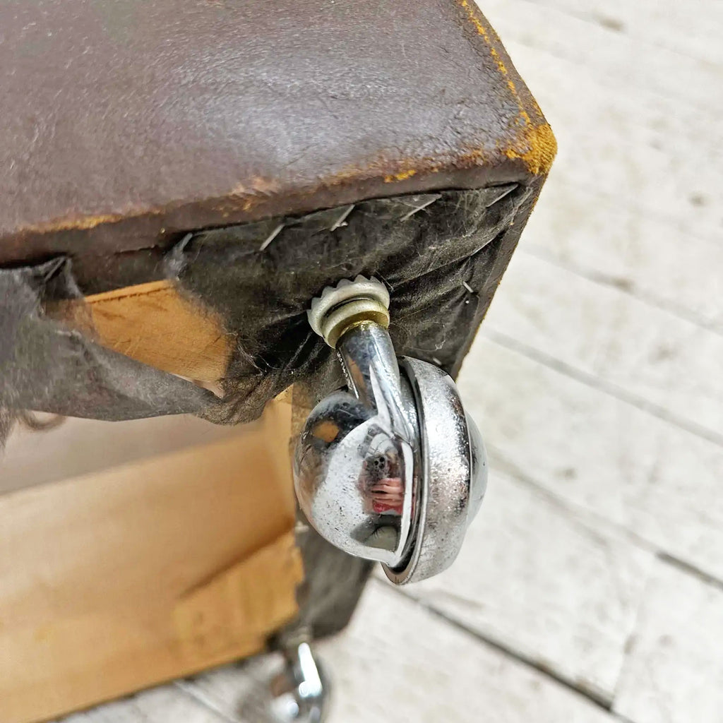 Mid-Century Swivel Chair & Ottoman on Casters