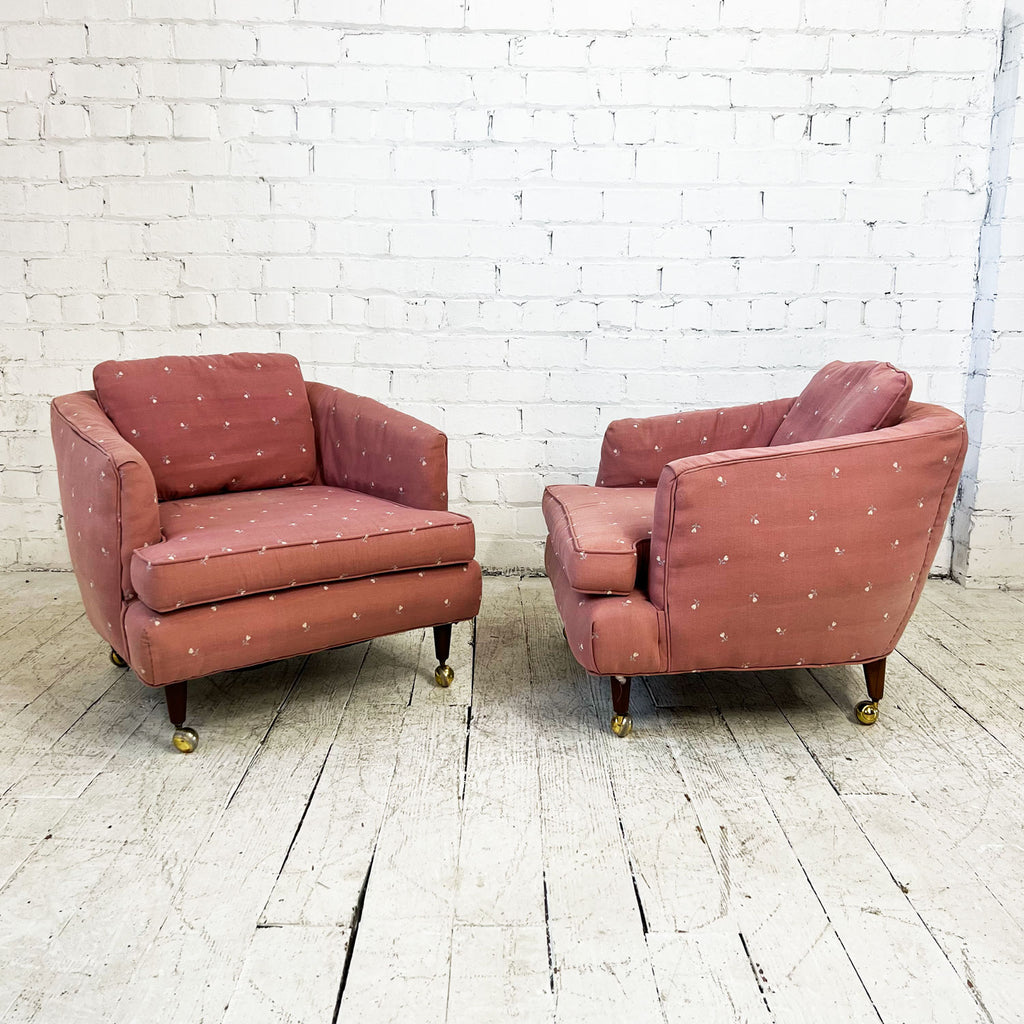 Pair of Drexel Club Chairs on Casters