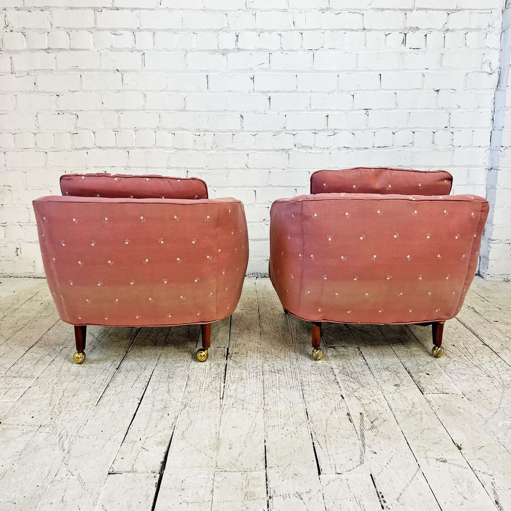 Pair of Drexel Club Chairs on Casters