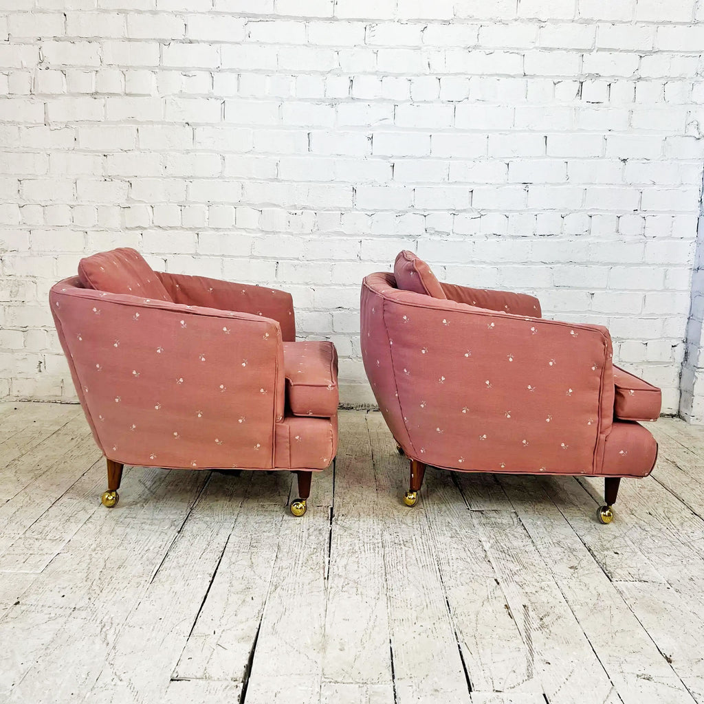 Pair of Drexel Club Chairs on Casters