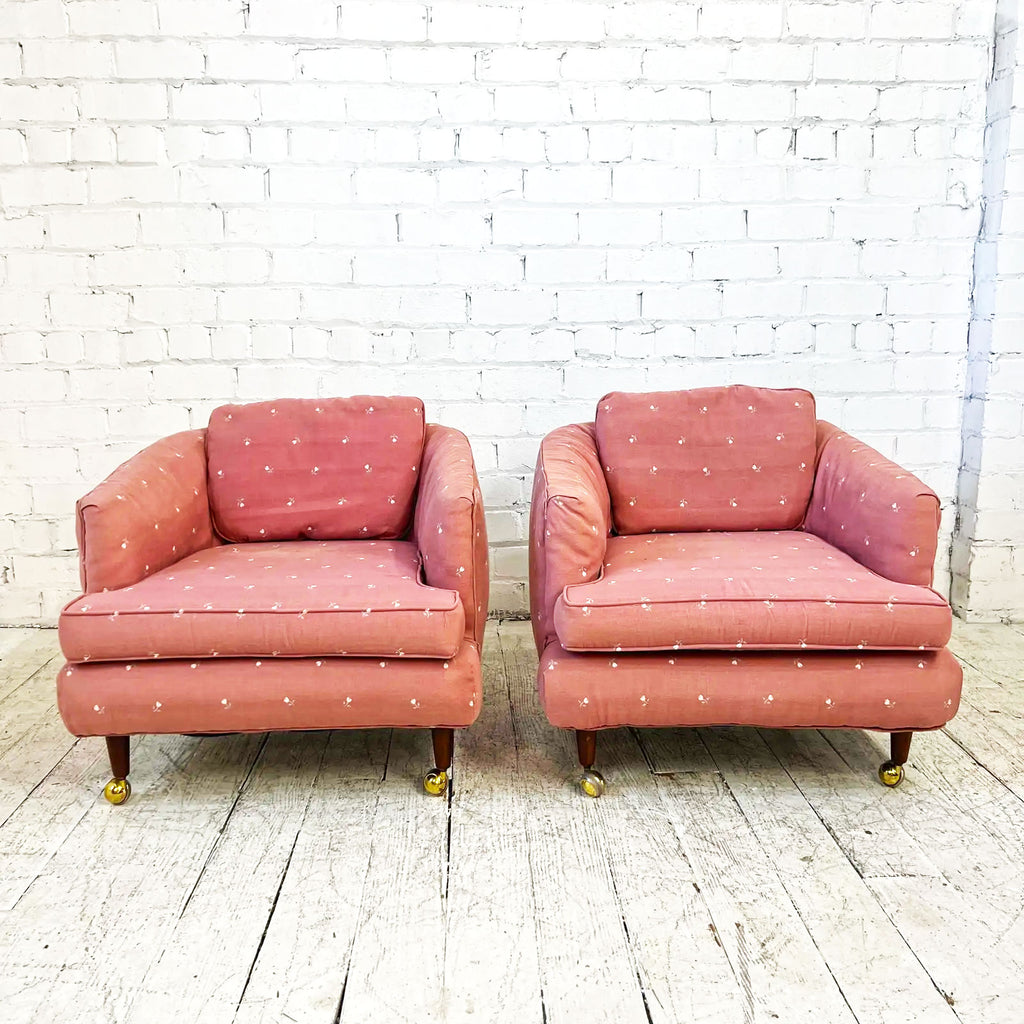 Pair of Drexel Club Chairs on Casters