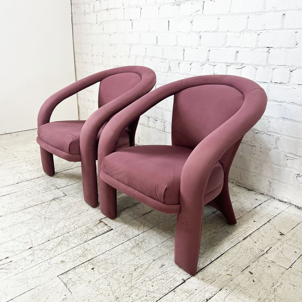 Pair of Three-Legged Kagan Style Lounge Chairs