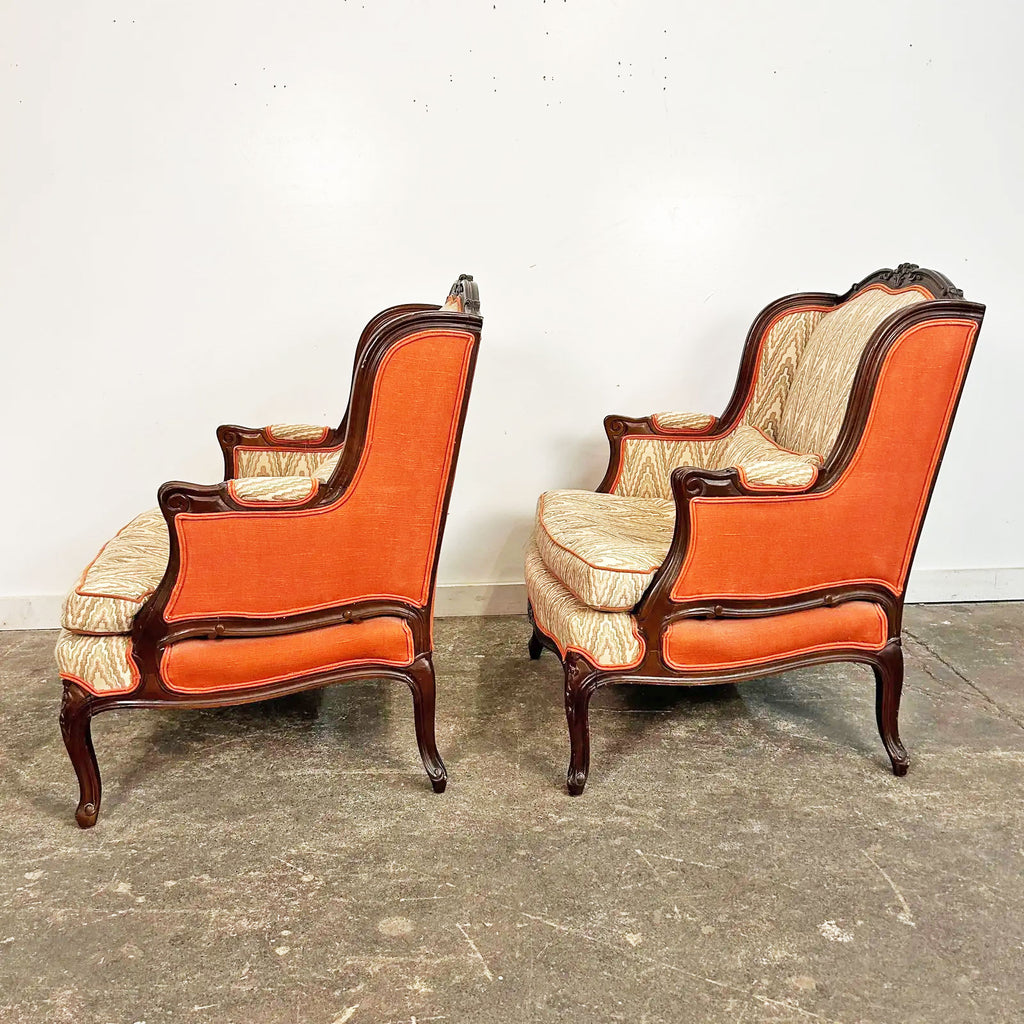 Antique French Provincial Wingback Pair