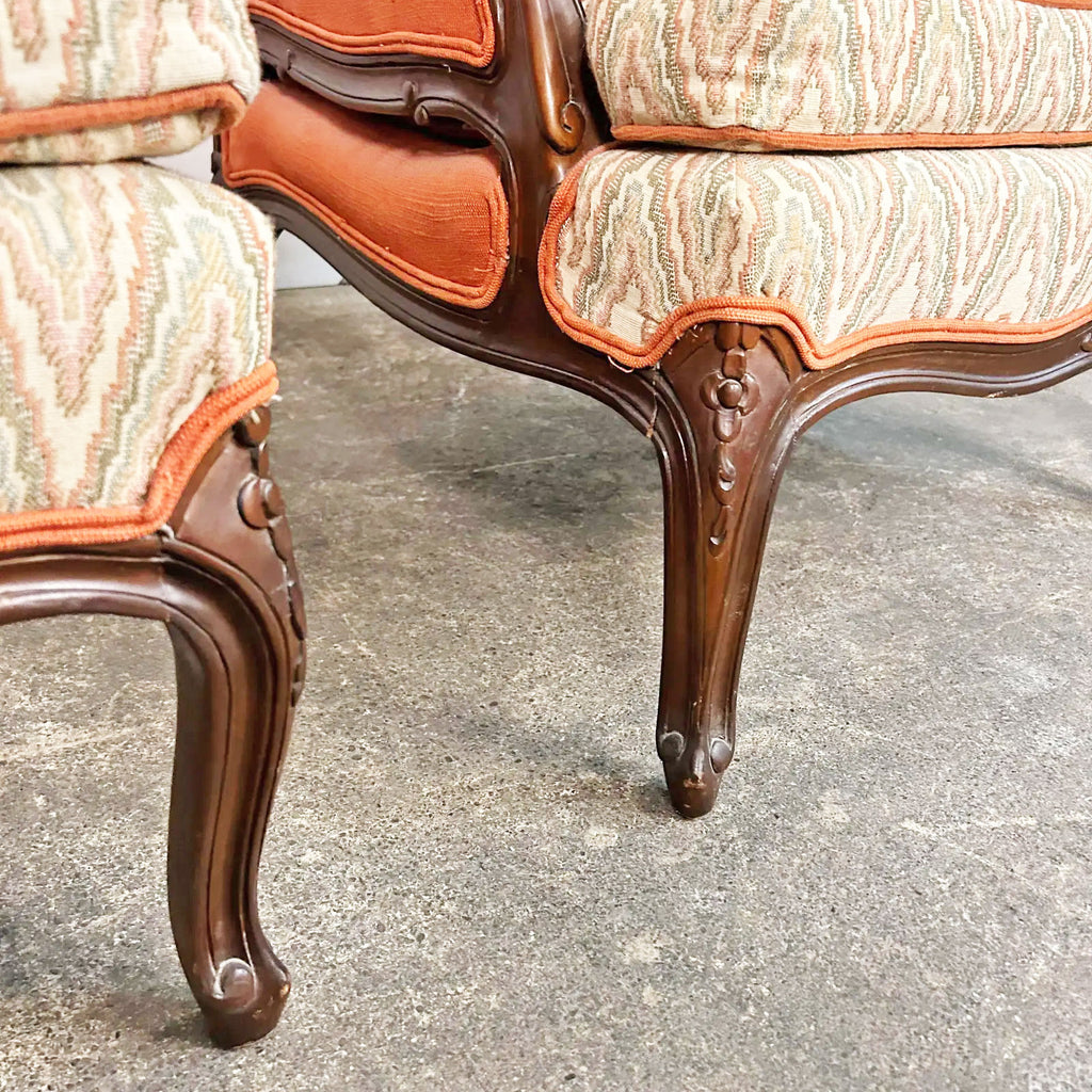 Antique French Provincial Wingback Pair