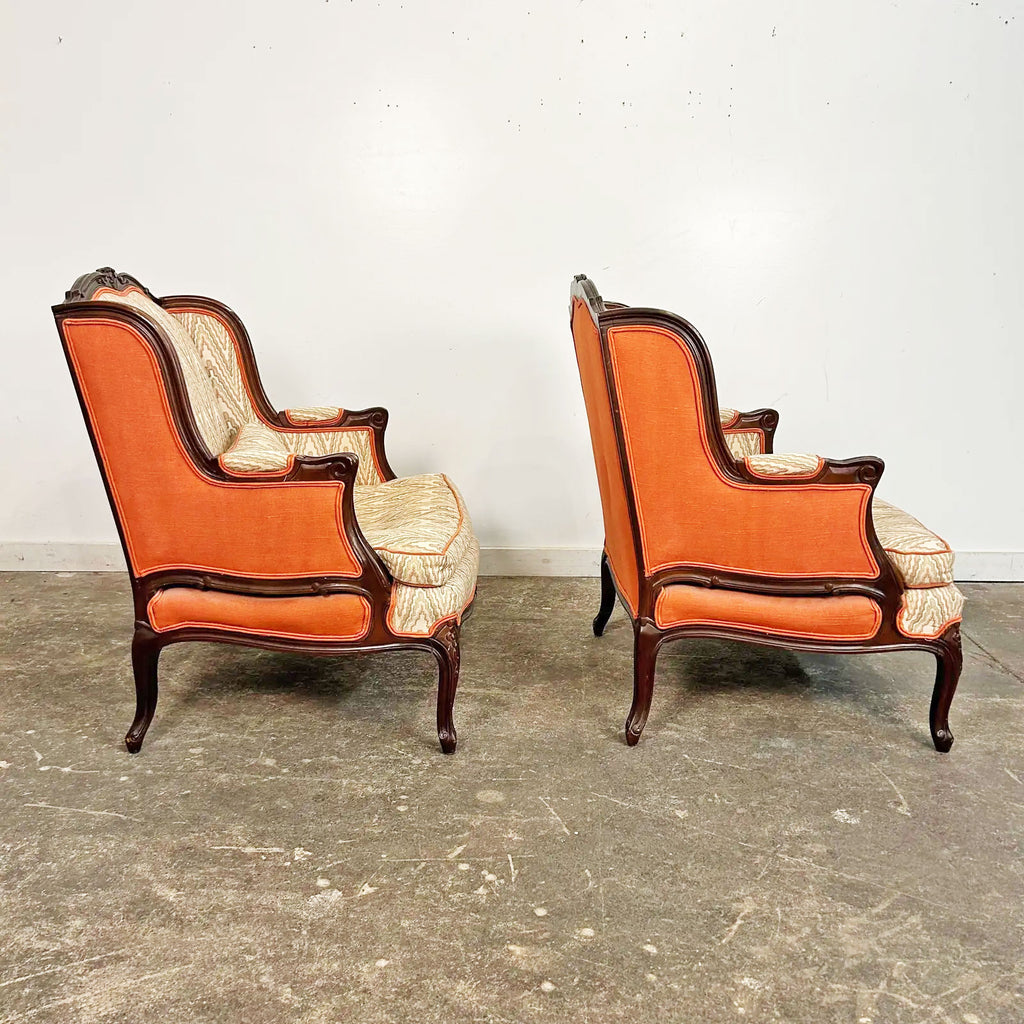 Antique French Provincial Wingback Pair