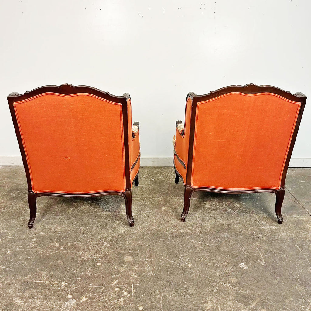 Antique French Provincial Wingback Pair