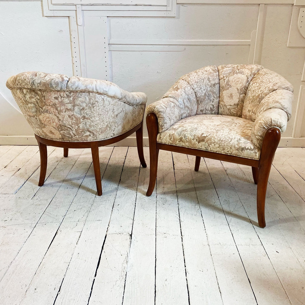 Pair of Channel Back Arm Chairs