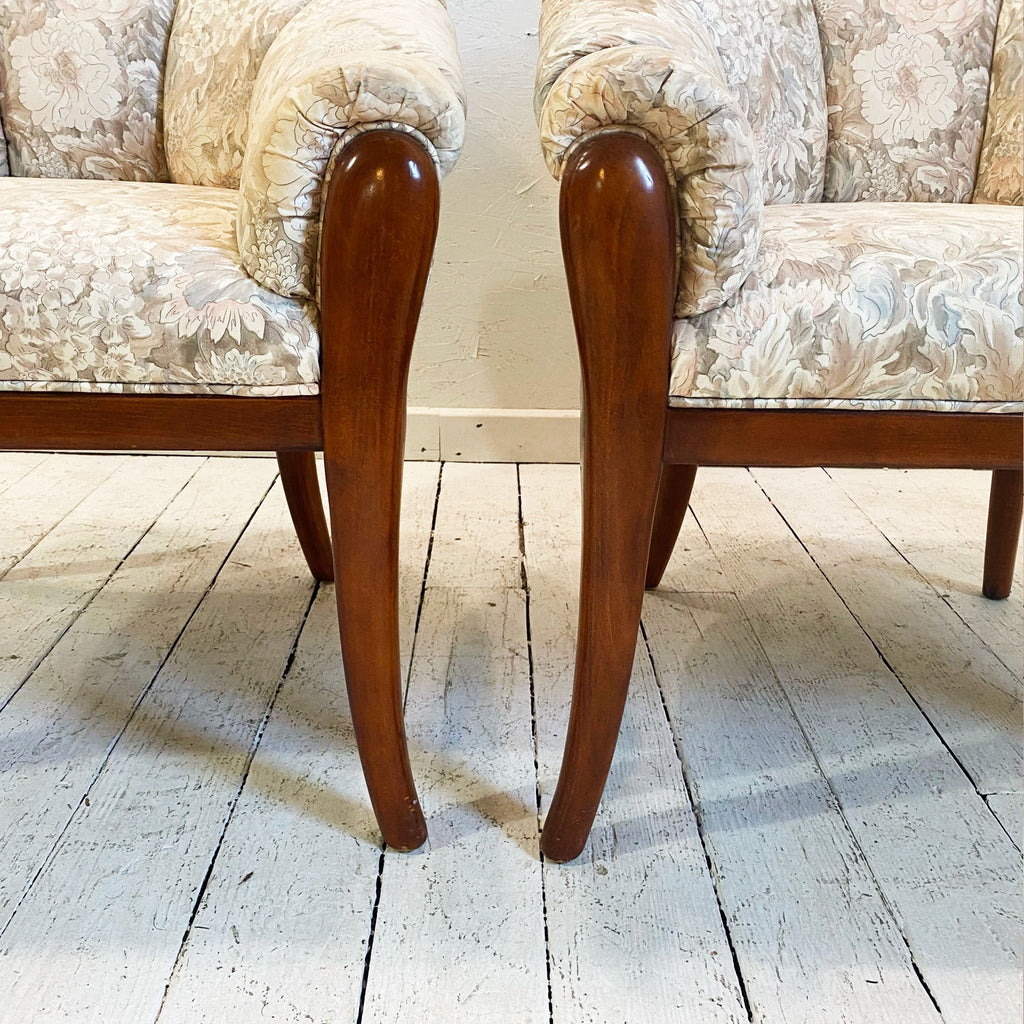 Pair of Channel Back Arm Chairs