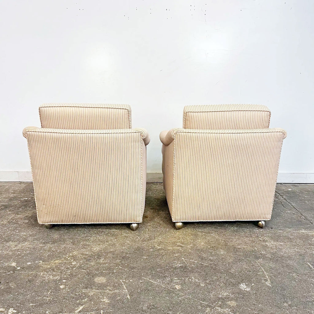 Pair of Dunbar Style Chairs on Casters