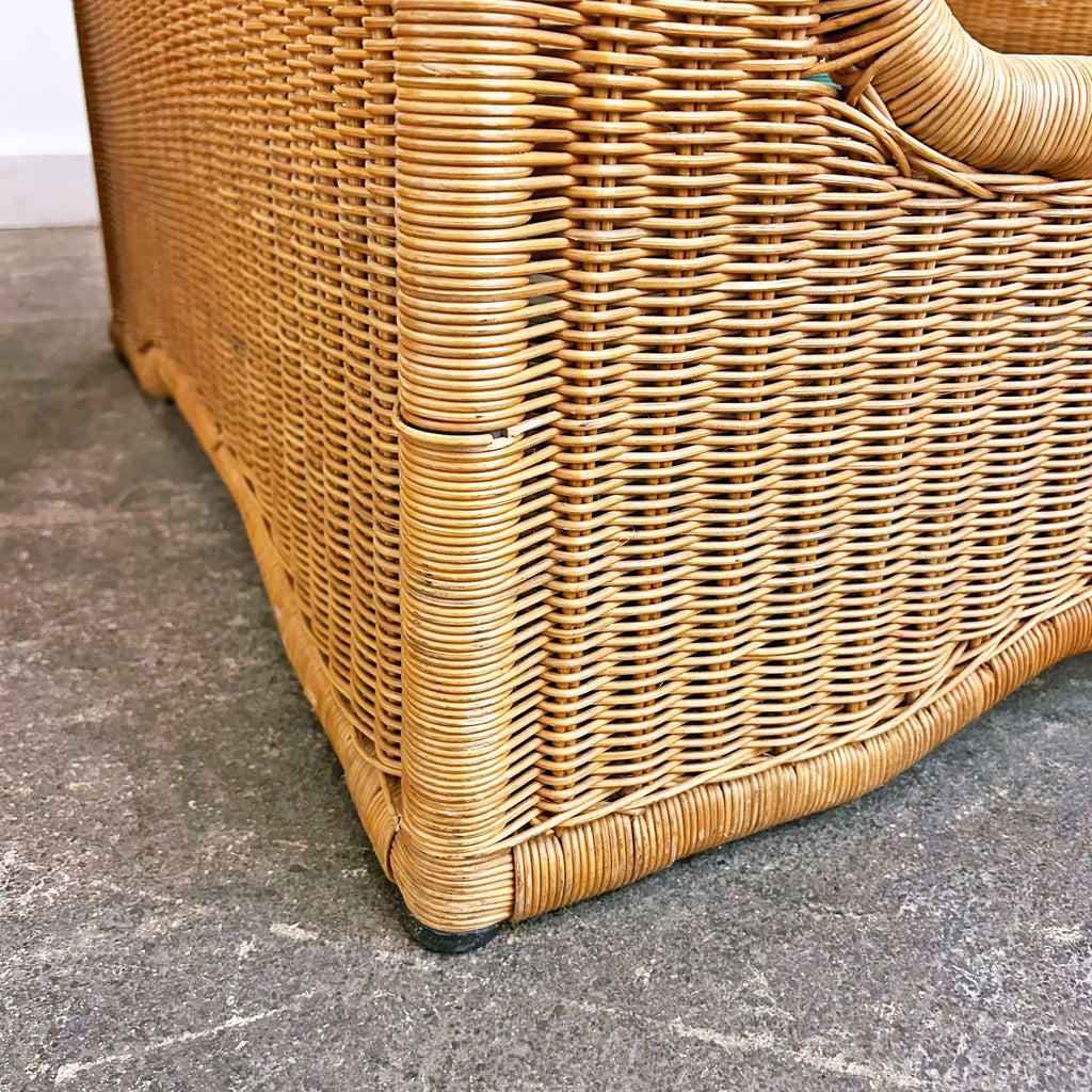 Pair of Wicker Indoor Club Chairs by Jack Cartwright for Founders