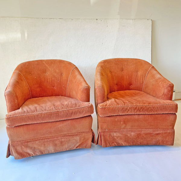 Pair of Corduroy Armchairs