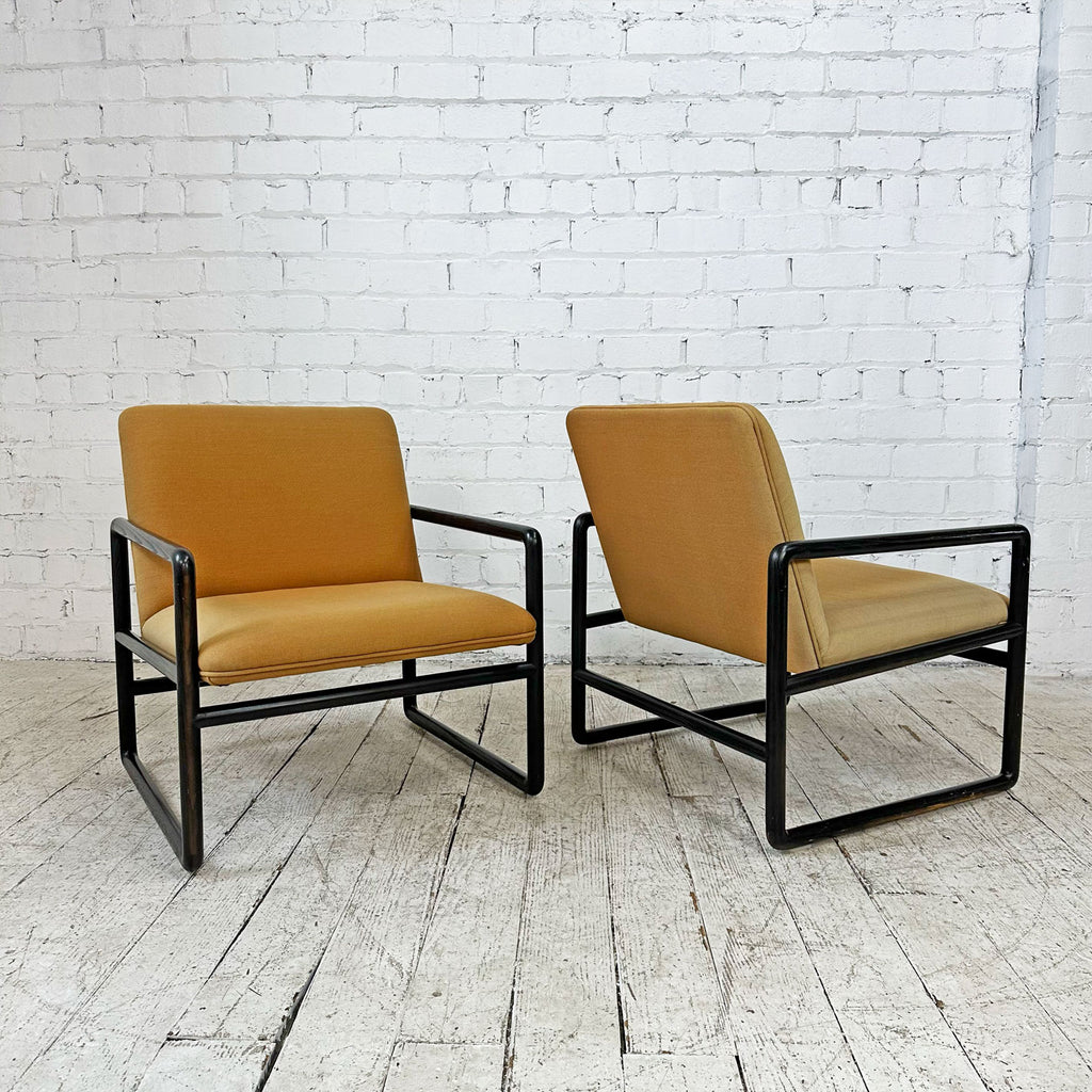 Pair of Ward Bennett Open Arm Chairs