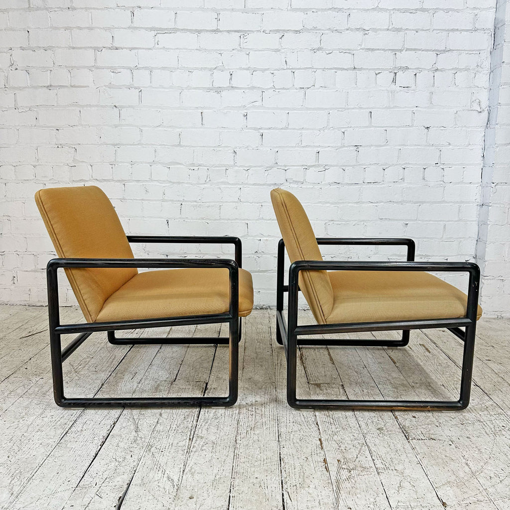 Pair of Ward Bennett Open Arm Chairs