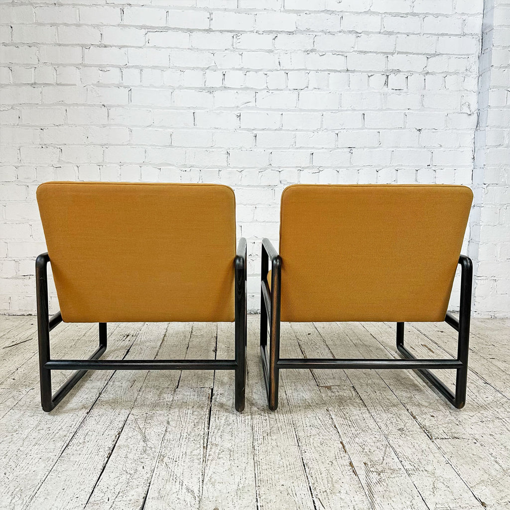 Pair of Ward Bennett Open Arm Chairs