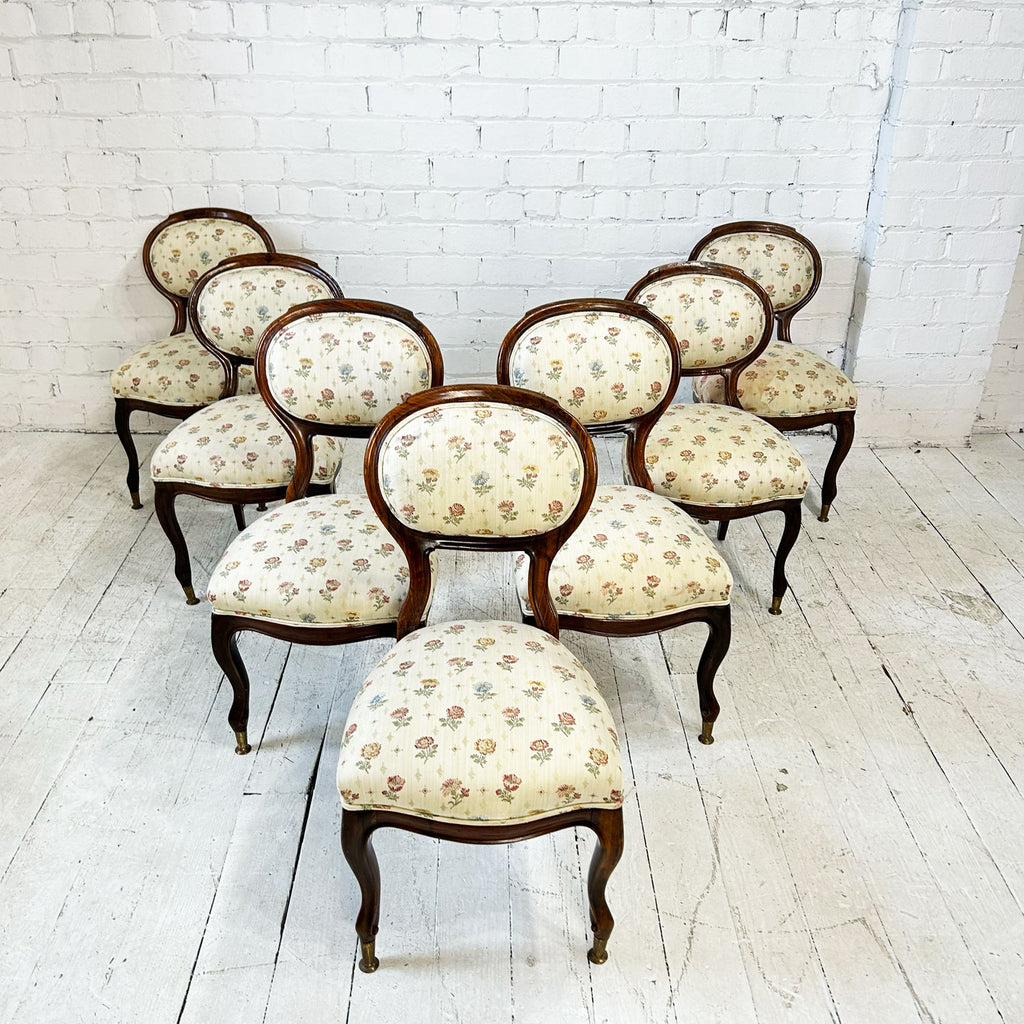 Set of 7 Antique Rosewood Dining Chairs