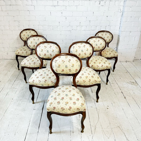 Set of 7 Antique Rosewood Dining Chairs