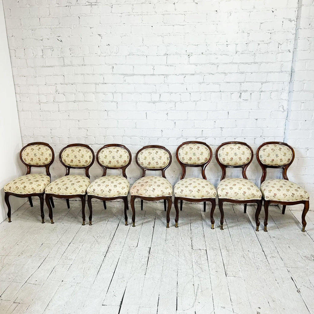 Set of 7 Antique Rosewood Dining Chairs