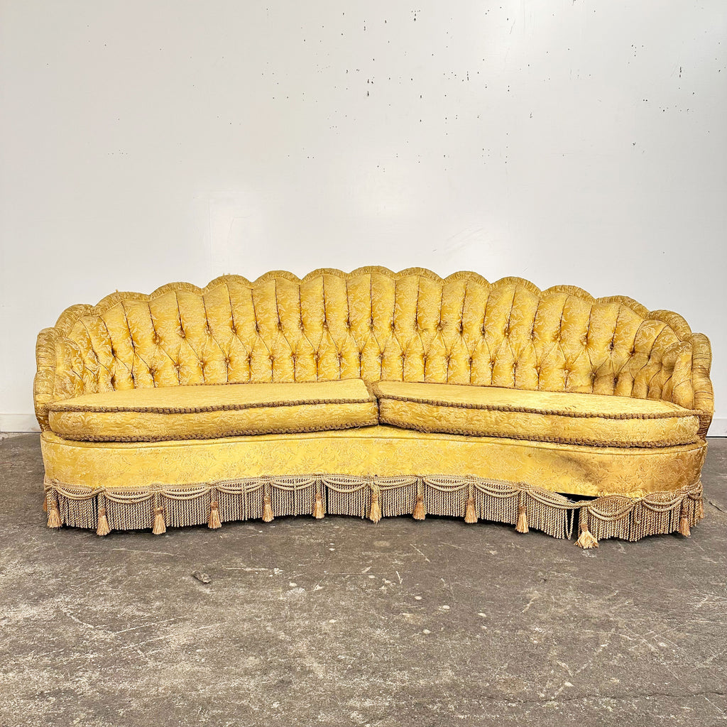 93" Scalloped Hollywood Regency Sofa