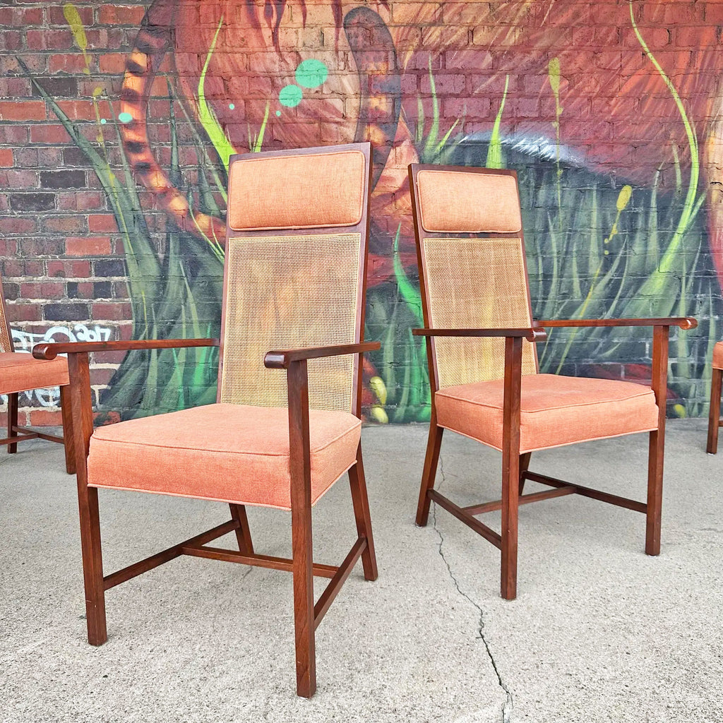 Eight Tall Backed Dining Chairs