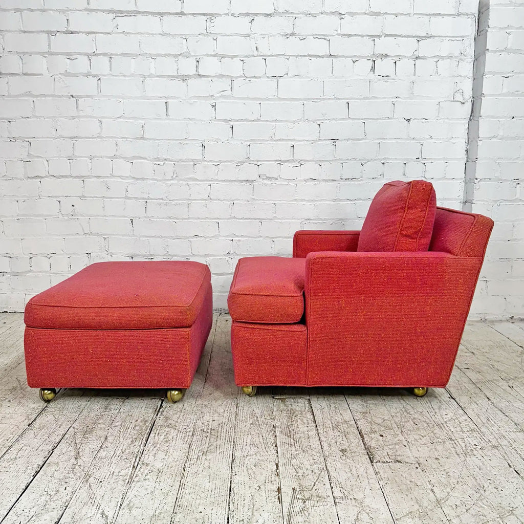 Pair of Edward Wormley for Dunbar Armchairs with Ottoman