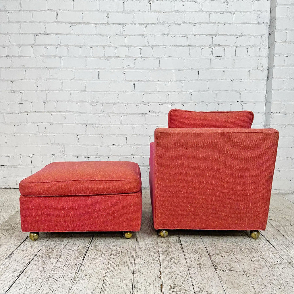 Pair of Edward Wormley for Dunbar Armchairs with Ottoman