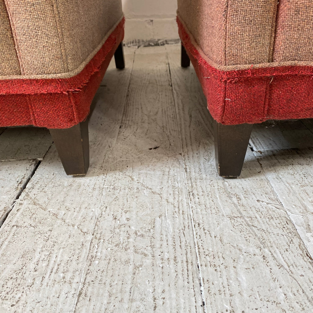 Pair of Red Club Chairs