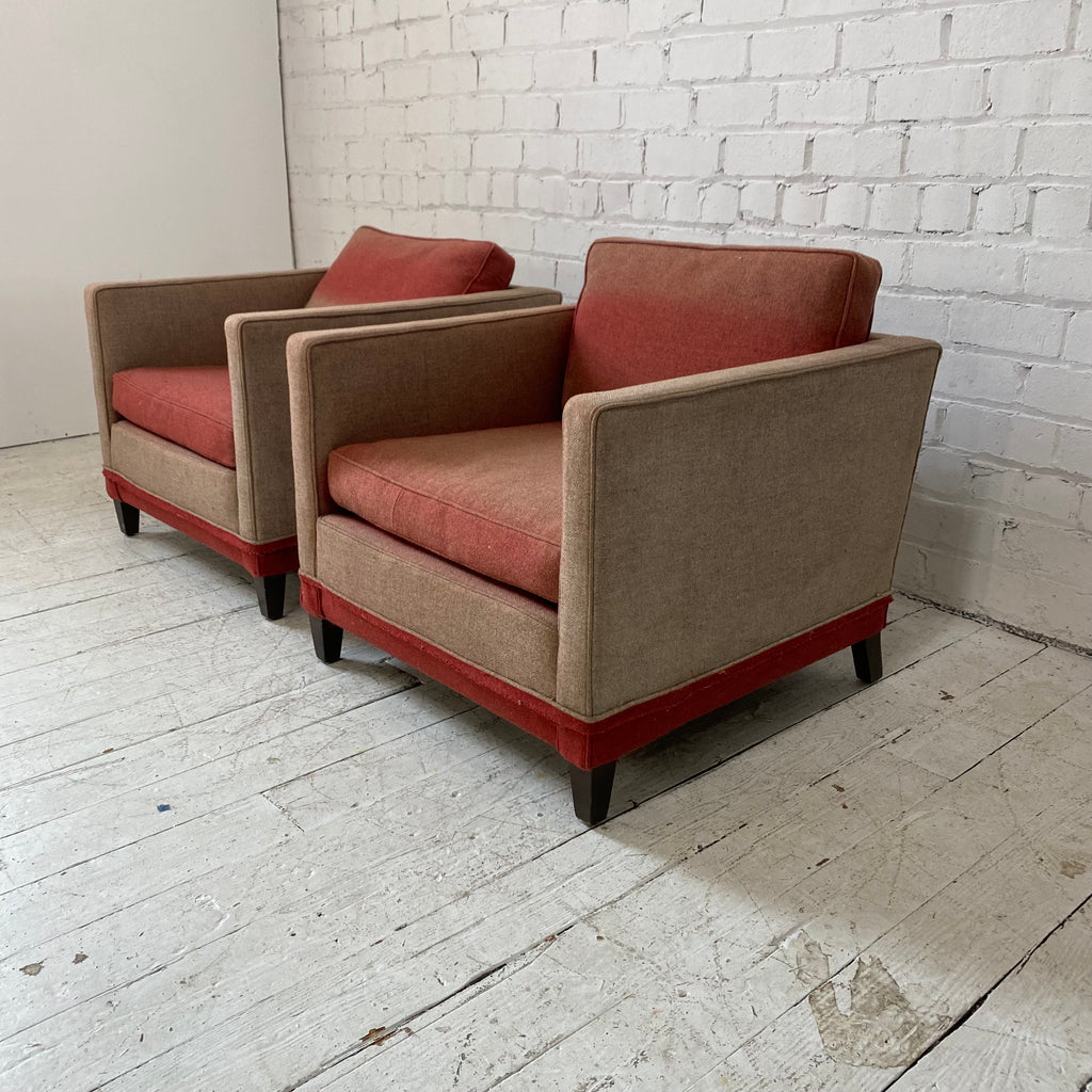 Pair of Red Club Chairs