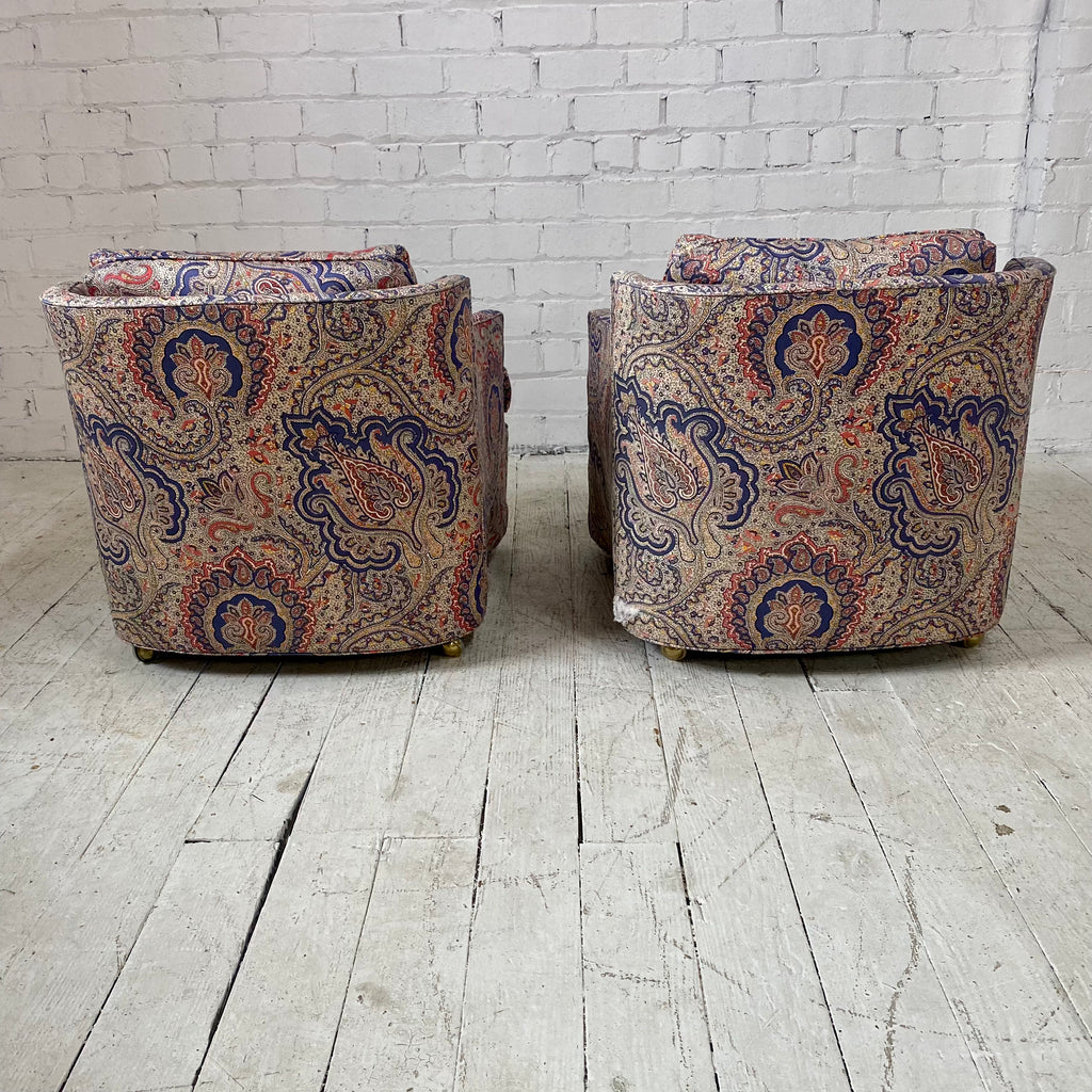 Pair of Paisley Chairs on Casters