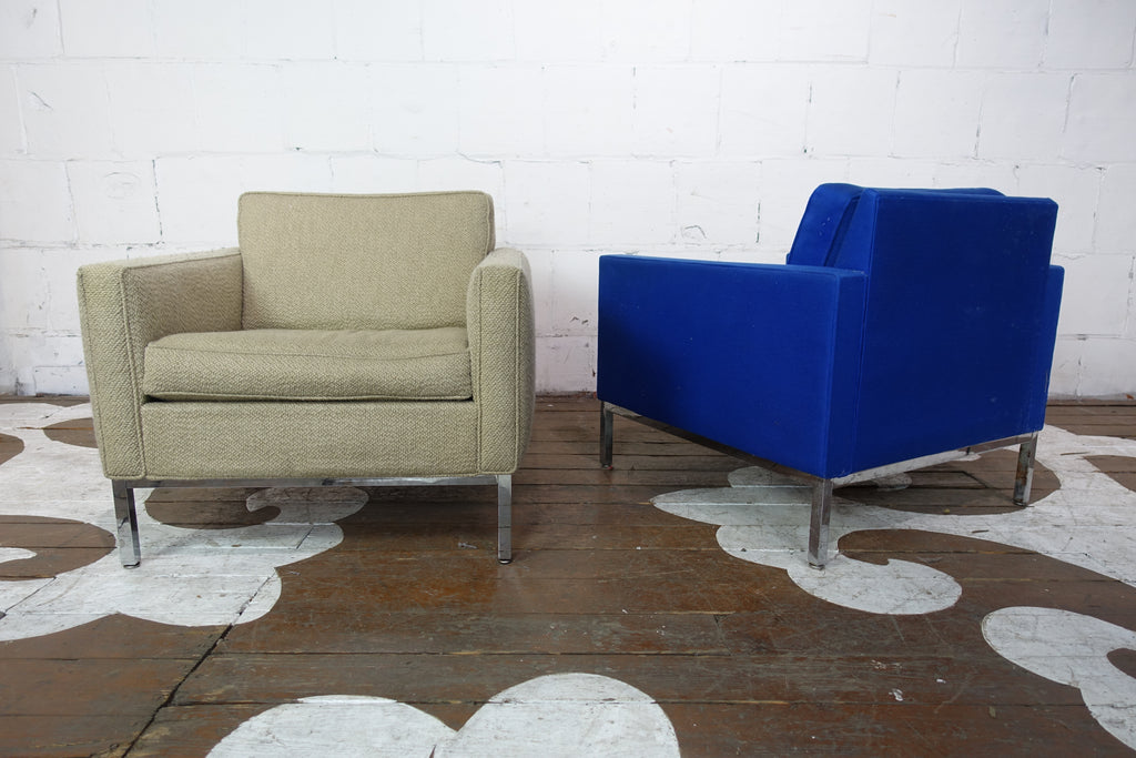 Pair of Steelcase Cube Chairs with Chrome Bases