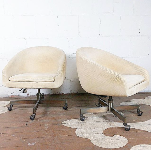 Rare George Kasparian Chairs On Casters