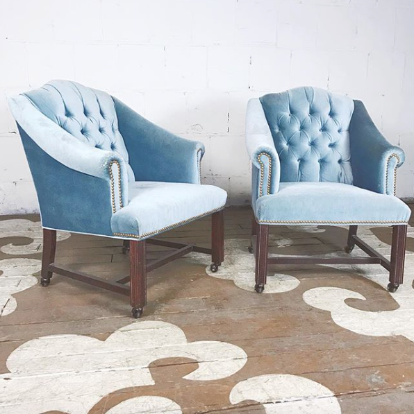 Pair Of Armchairs On Casters